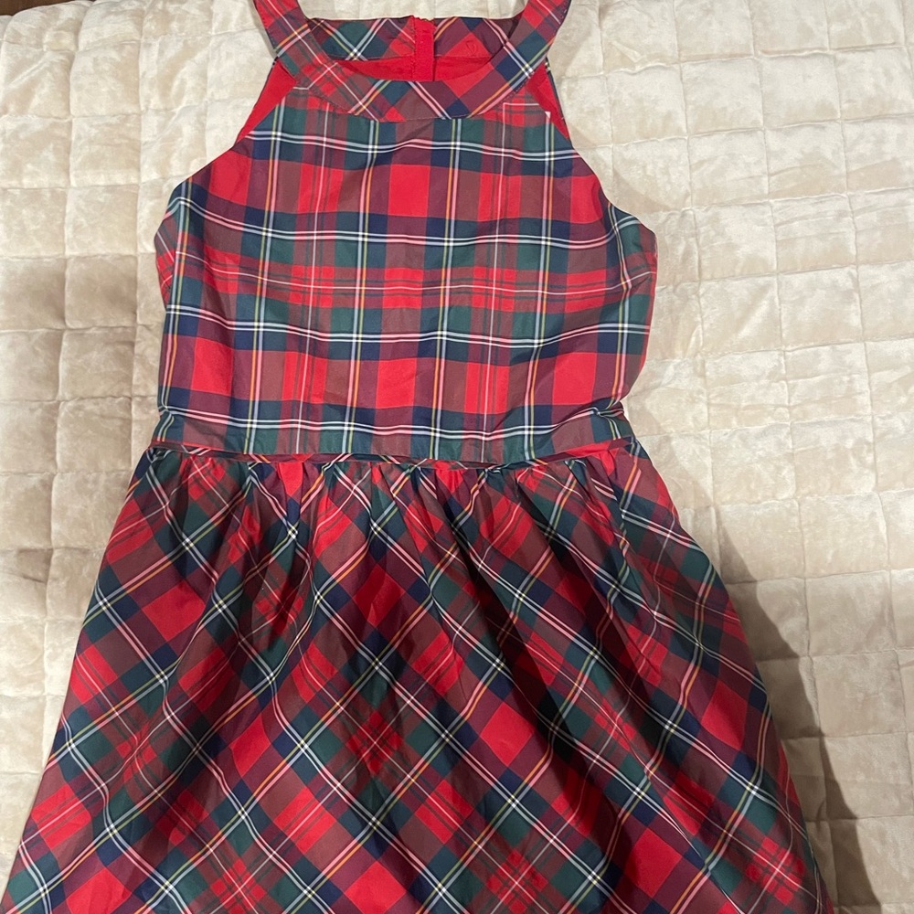 Vineyard Vines Girls Christmas plaid dress-size 8
